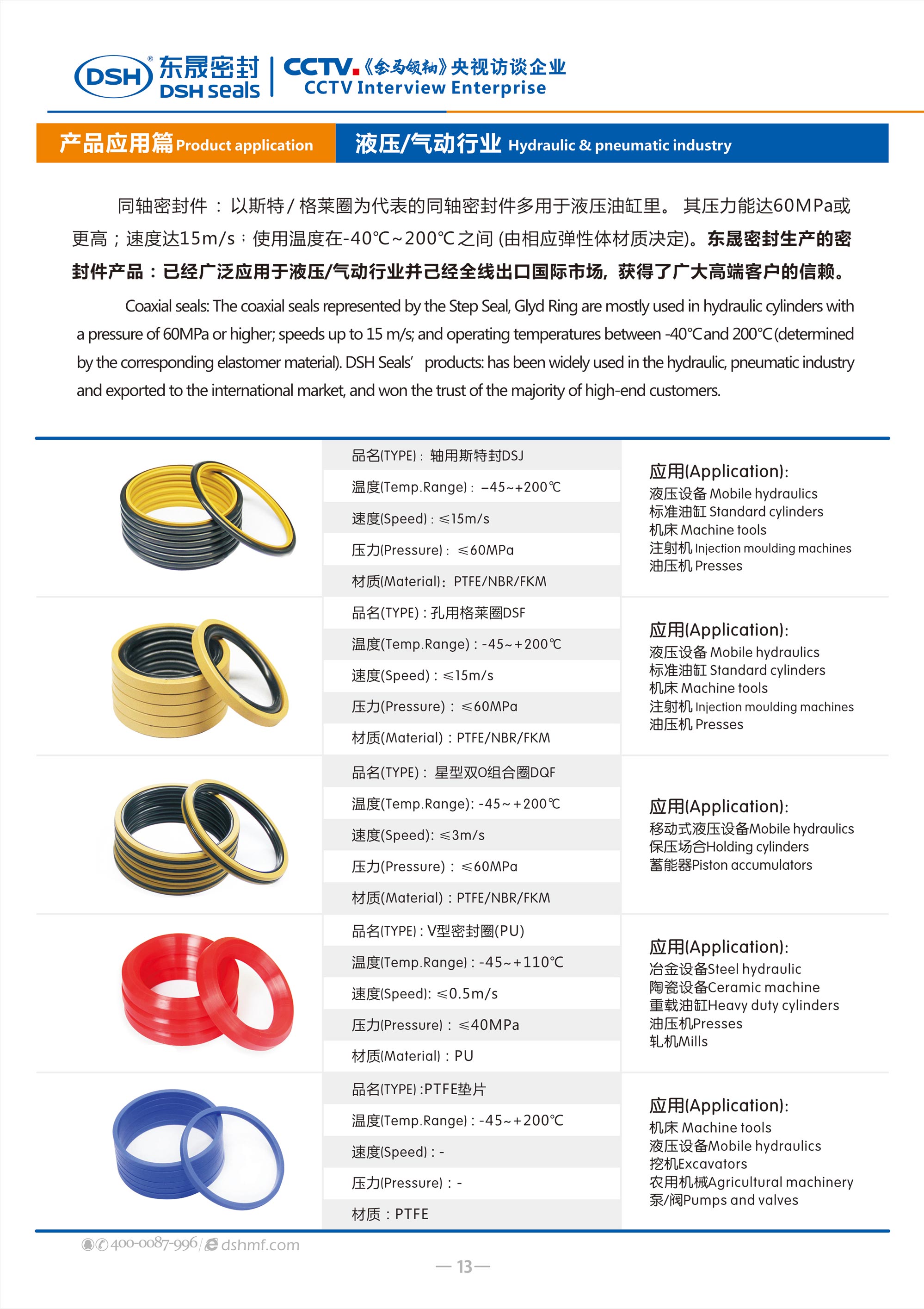 液壓、氣動行業(yè)密封件廠 - 東晟密封生產(chǎn)液壓氣動密封件產(chǎn)品：已經(jīng)廣泛應(yīng)用于液壓、氣動行業(yè)并己經(jīng)全線出口國際市場。